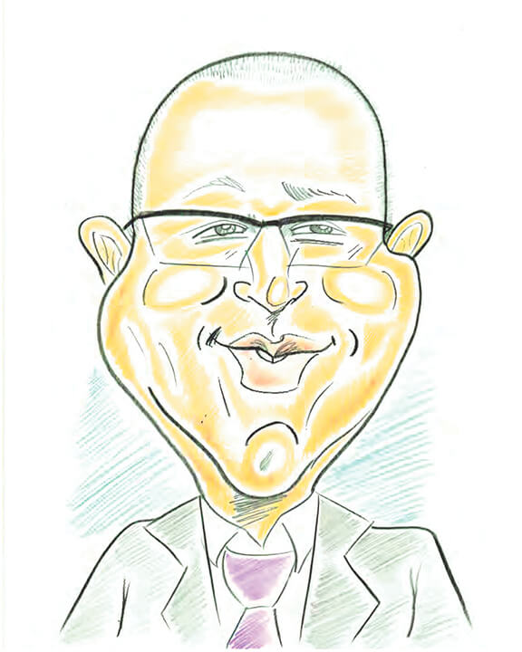 caricature of Andrew Smithson