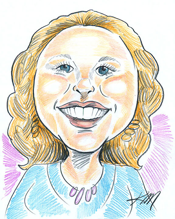 caricature of Katie Albrecht, MBA, FPQP®